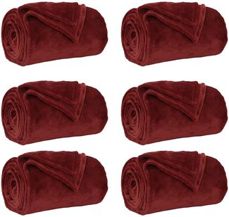 vidaXL Wohndecken 6 pcs Bordeauxrot 130 x 150 cm Fleece 42016817