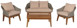 MCW Gartenlounge-Set MCW-N37, (4-tlg), Mit Fußbodenschoner, Vier Sitzplätze