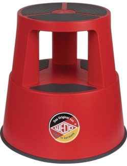 WEDO Rollhocker PP & TPE rot Höhe mit/ohne Belastung 420/428 mm Oberer-Ø 292 mm Unterer-Ø 424 mm