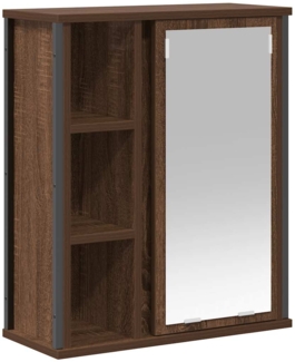 vidaXL Bad-Wandschrank mit Spiegel Braun Eichen-Optik 50x21x60 cm 861906