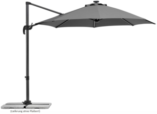 Ampelschirm Rhodos Blacklight 300/8 anthrazit rund, Ø ca. 300 cm