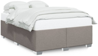 Bettgestell ohne Matratze, ohne Kopfteil, Stoff, Taupe, 160x200 cm
