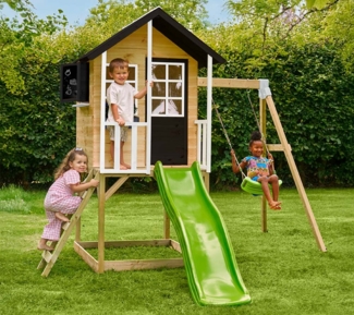 Zwerkules Holli 2 | Kinder Stelzenhaus mit Rutsche und Schaukel | Holz