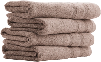 uncover by Schiesser Handtuchset Brooklyn - 4-teilig - 50x100 cm - Taupe