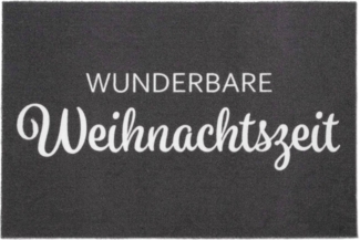 Primaflor-Ideen in Textil Fußmatte VELVET - WEIHNACHTSZEIT, Made in Belgium, rechteckig, Höhe: 5 mm, Schmutzfangmatte, Weihnachten, mit Spruch, waschbar, rutschhemmend