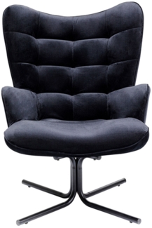 Drehsessel Oscar , Synthetikfaser , Schwarz , 82 x 95 x 73 cm