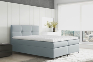99rooms Nelson Boxspringbett Velours 160x200 cm Silber