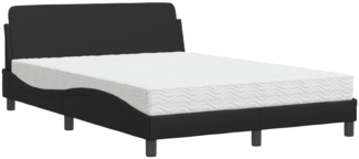 vidaXL Bett mit Matratze "Dover" Schwarz 140x190 cm Kunstleder 3208397