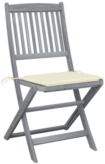 vidaXL Klappbare Gartenstühle 6 Stk. mit Sitzkissen Massivholz Akazie 3065436