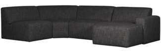 Sofa Avelon U-Form aus Melange-Stoff, Anthrazit