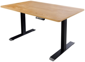 riess-ambiente Schreibtisch OAK DESK 120cm natur schwarz · stufenlos höhenverstellbarer Bürotisch (Einzelartikel, 1-St), Tischplatte im Eiche-Design · Metallgestell · inkl. Display & 6 Knöpfe