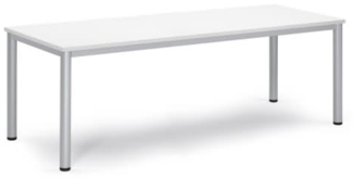 Soennecken Besprechungstisch 200x80x72cm Gestell silber Platte weiß