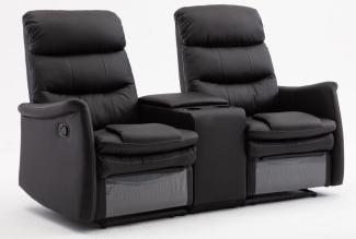 2-Sitzer Sofa, Fernsehsessel RCH-MX-FL8709 Kunstleder schwarz