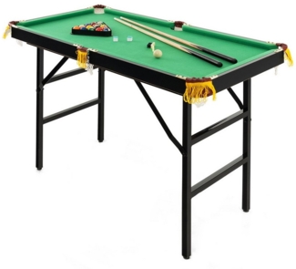 COSTWAY Billardtisch, 122cm klappbar Spieltisch mit 2 Queue, Kugelset