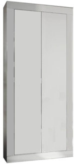 Dmora Kleiderschrank 2 Türen Contea, Schlafzimmermöbel, Schrank, Garderobe, Made in Italy, 78x35 h185 cm, Glänzendes Weiß