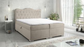 Boxspringbett Schlafzimmerbett SULTAN New in Stoff Velvet X Beige 120x200cm