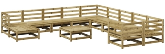 vidaXL 12-tlg. Garten-Sofagarnitur Kiefernholz Imprägniert 3299654