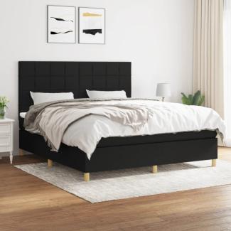 vidaXL Boxspringbett mit Matratze Schwarz 180x200 cm Stoff 3142355