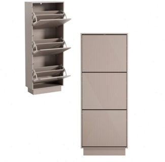 UEV Schuhschrank mit 3 Klappen Schuhregal hoch schmal (Schuhkommode,Anti-Kipp-Vorrichtung für Eingangsbereich, Modern Schuhaufbewahrung mit Oberplatte Platzsparend) Trennwände verstellbar und abnehmbar für verschiedene Schuhtypen