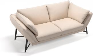 Sofanella Ledersofa ESTELLA 2-Sitzer Relaxofa Sofa in Creme