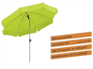 Sonnenschirm Locarno 200/8 rund, Ø ca. 200 cm apfelgrün