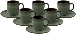 like. by Villeroy & Boch Lave vert Kaffeetasse mit Untertasse 190 ml 6er Set