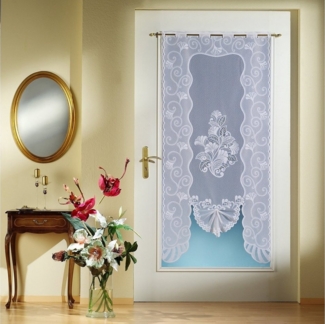 Weckbrodt Scheibengardine Saarlouis, Stangendurchzug (1 St), halbtransparent, Jacquard, Jacquard, Türvorhang, Gardine, floral, HxB: 175x78 cm, Store
