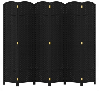 COSTWAY Paravent, Raumteiler 240x170cm, mit handgewebter Textur, klappbar