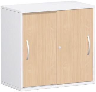 Schiebetürenschrank Oberboden 25 mm, 80x42x80cm, Buche Weiß