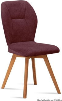 Esszimmerstuhl (8er-Set) Donia 51 x 92 x 60 Eiche geölt/Marsala