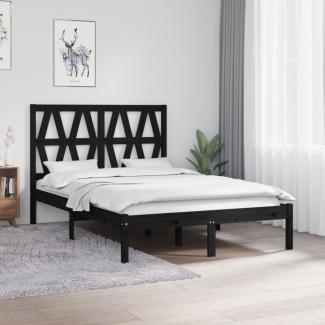 vidaXL Massivholzbett Schwarz Kiefer 120x190 cm 4FT Small Double [3103972]