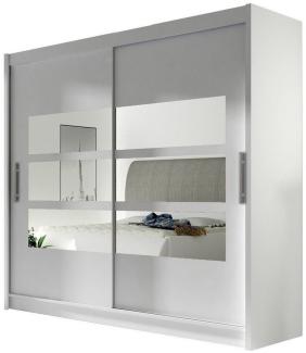Mirjan24 Schiebetürenschrank London III, Weiß / Spiegel