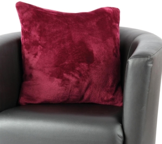 Kissenhülle Kuschel "Celina", in der Größe "50x50 cm" - Aubergine - Kissenbezug mit Reißverschluss