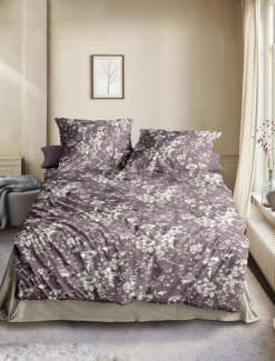 Irisette Flausch Cotton Bettwäsche Zobel 8558-70 Blumen Beere 135x200