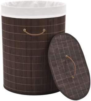 vidaXL Bambus-Wäschekorb Oval Dunkelbraun 242728