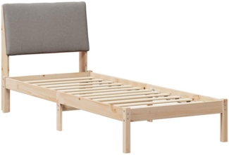 vidaXL Bettgestell Braun und Taupe 75x190 cm Massivholz Kiefer 878792