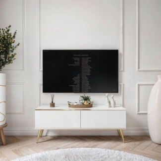 ALLHOUSE24 TV-Schrank SENSO 135 cm Unterschrank TV Lowboard GOLD Metall Füße Breite 135 cm