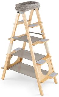 COSTWAY Kratzbaum, 5-stöckiger Katzenbaum & Leiter, faltbar, 151cm hoch