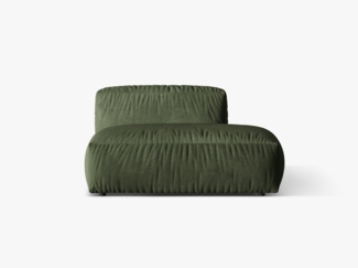 Micadoni Ecksofa-Modul Martina 1-Sitzer Samt Grün Rechts