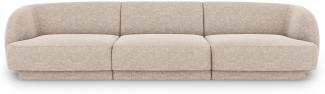 Micadoni 3-Sitzer Sofa Miley | Bezug Beige | Beinfarbe Black Plastic