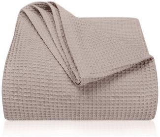 Laynenburg Tagesdecke Waffelpique aus 100% Baumwolle – Baumwolldecke, Kuscheldecke, Wohndecke als Sommerdecke, Bett-Überwurf, Couch-Überwurf, Sofa-Decke