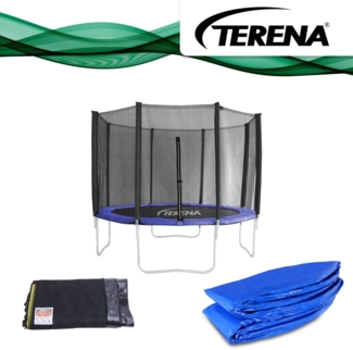 Terena Sicherheitsnetz + Federabdeckung für Trampolin 305 cm mit 8 Stangen