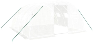 vidaXL Gewächshaus mit Stahlrahmen Weiß 16 m² 4x4x2 m 3188072