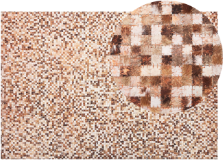 Teppich Kuhfell braun / beige 140 x 200 cm geometrisches Muster Kurzflor TORUL