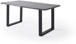 Baumkantentisch >Calabria< in Akazie grau / anthrazit - 180 x 77,5 x 100 (BxHxT)