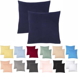 Livessa 2er Set Kissenbezug 60x60 aus%100 Baumwolle Jersey Stoff - Verdeckter Reißverschluss, Kopfkissenbezug 60x60 cm, Kissenhülle, Ultra weich und atmungsaktiv, Oeko-Tex Zertifiziert