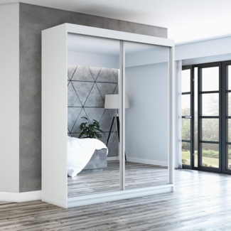 A&J MöbelLand Schwebetürenschrank Schwebetürenschrank mit 2 Schubladen und 2 Spiegel BAZ