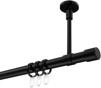 Gardinenstangen-Set Sonette Santo 420 cm (geteilt in 3x140 cm), 1-läufig, 20 mm Ø Schwarz