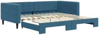 vidaXL Tagesbett Ausziehbar Blau 100x200 cm Samt 3196697
