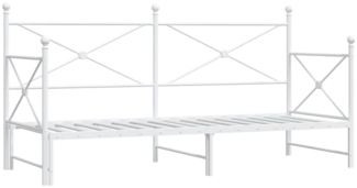 vidaXL Tagesbett Ausziehbar ohne Matratze Weiß 75x190 cm Stahl 4104686